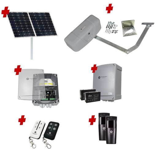 [RAPTOR-1S-SOLAR-I] RAPTOR Extra Heavy Duty ITALIAN Solar Powered Automatic Swing Driveway Gate Opener 24 Volt Kit ROBUST Heavy Duty Design for Trade Installers