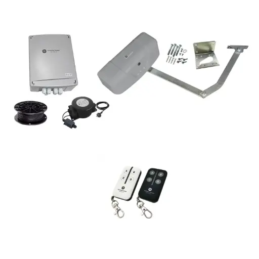 [RAPTOR-1S-E-BK] RAPTOR Extra Heavy Duty ITALIAN Low Voltage 24V Automatic Swing Driveway Gate Opener 24 Volt Kit ROBUST Heavy Duty Design BASE KIT