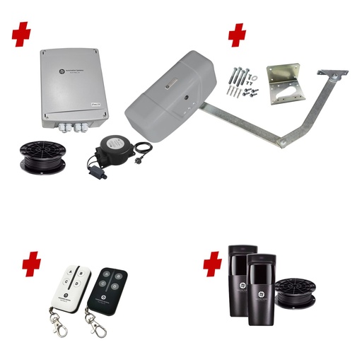 [RAPTOR-1S-E-I] RAPTOR Extra Heavy Duty ITALIAN Low Voltage 24V Automatic Swing Driveway Gate Opener 24 Volt Kit ROBUST Heavy Duty Design for Trade Installers