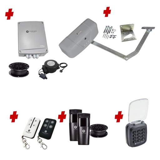 [RAPTOR-1S-E-AS] RAPTOR Extra Heavy Duty ITALIAN Low Voltage 24V Automatic Swing Driveway Gate Opener 24 Volt Kit ROBUST Heavy Duty Design with Keypad Pin Code