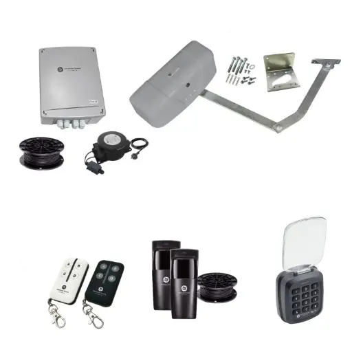 [RAPTOR-1S-E-AS] RAPTOR Extra Heavy Duty ITALIAN Low Voltage 24V Automatic Swing Driveway Gate Opener 24 Volt Kit ROBUST Heavy Duty Design with Keypad Pin Code