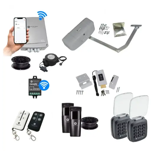 [RAPTOR-1S-E-AU] RAPTOR Extra Heavy Duty ITALIAN Low Voltage 24V Automatic Swing Driveway Gate Opener 24 Volt Kit with Wifi Mobile App Control and Keypad Entry Exit