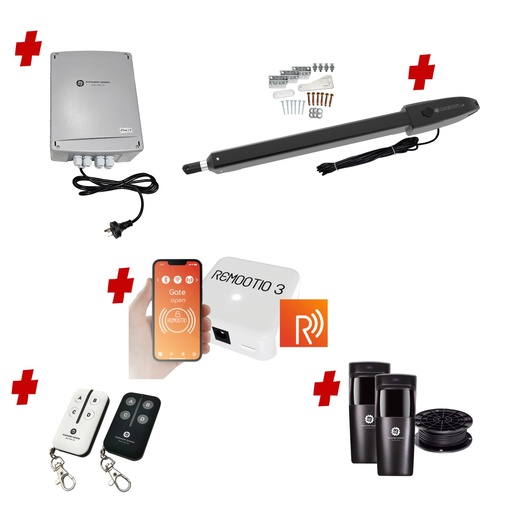 [ORION-LS-1S-P-R] Remootio Orion LS Electric 24V Low Voltage Automatic Swing Driveway Gate Opener Slimline Compact Design Kit