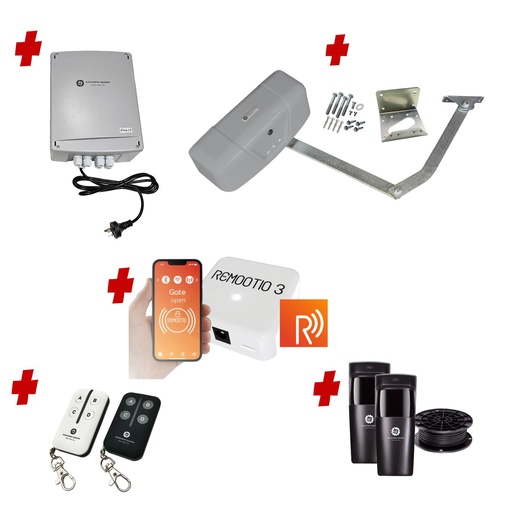[RAPTOR-1S-P-R] Remootio RAPTOR Extra Heavy Duty ITALIAN Electric 24V Low Voltage Automatic Swing Driveway Gate Opener Kit ROBUST Heavy Duty Design