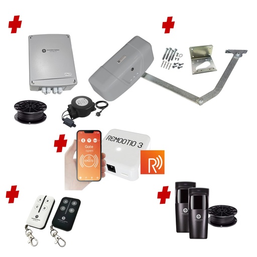 [RAPTOR-1S-E-R] Remootio RAPTOR Extra Heavy Duty ITALIAN Low Voltage 24V Automatic Swing Driveway Gate Opener 24 Volt Kit ROBUST Heavy Duty Design