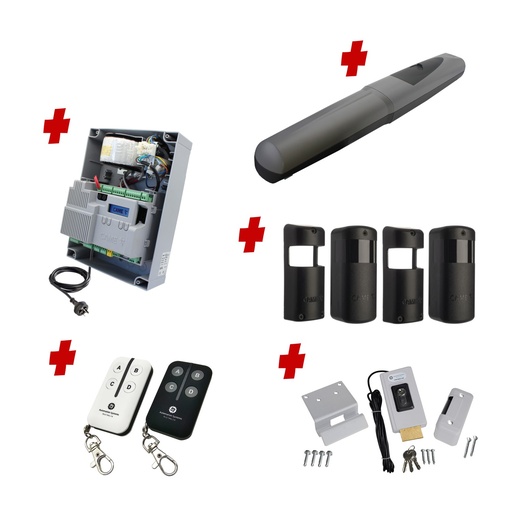 [AXO3-1S-ZLX24-P-CI-2] AXO 3 Super Duty Commercial Electric 24V Low Voltage Automatic Single Swing Driveway Gate Opener Kit ROBUST Heavy Duty Design for Trade Installers