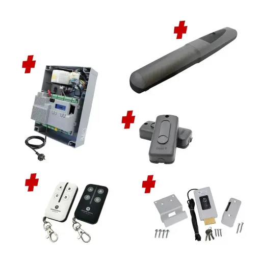 [AXO5-1S-ZLX24-P-CI-2] AXO 5 Super Duty Commercial Electric 24V Low Voltage Automatic Single Swing Driveway Gate Opener Kit ROBUST Heavy Duty Design for Trade Installers