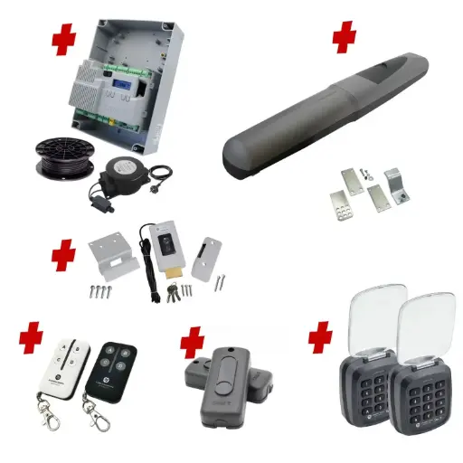 [AXO3-1S-ZLX24-E-AP] Single Swing Gate Automation Access Pro Kit Super Duty Linear Actuator with Limit Stops and Encoder Made in Italy 