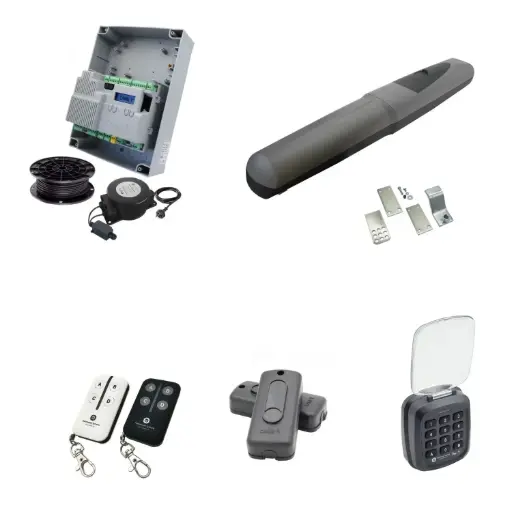 [AXO5-1S-ZLX24-E-AS] Single Swing Gate Automation Access Secure Kit Super Duty Linear Actuator with Limit Stops and Encoder Made in Italy