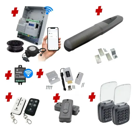 [AXO3-1S-ZLX24-E-AU] Single Swing Gate Automation Access Unlimited WiFi Bluetooth Kit Super Duty Linear Actuator with Limit Stops and Encoder Made in Italy 