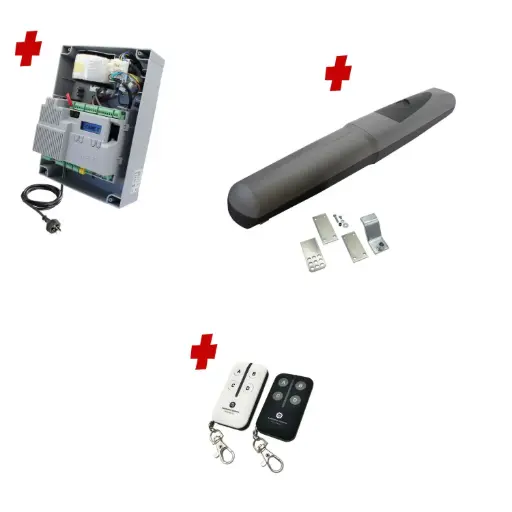 [AXO3-1S-ZLX24-P-BK] Single Swing Gate Automation Base Kit Super Duty Linear Actuator with Limit Stops and Encoder Made in Italy