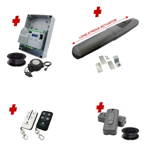 [AXO5-1S-ZLX24-E-I] Single Swing Gate Automation Installer and Trade Kit Super Duty Linear Actuator with Limit Stops and Encoder Made in Italy