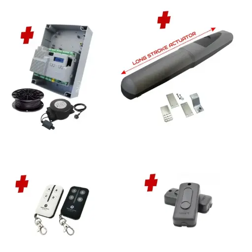 [AXO5-1S-ZLX24-E-I] Single Swing Gate Automation Installer and Trade Kit Super Duty Linear Actuator with Limit Stops and Encoder Made in Italy