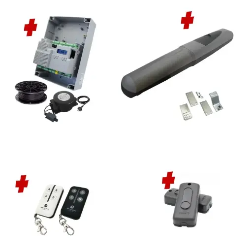 [AXO3-1S-ZLX24-E-I] Single Swing Gate Automation Installer and Trade Kit Super Duty Linear Actuator with Limit Stops and Encoder Made in Italy