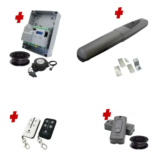 [AXO3-1S-ZLX24-E-I] Single Swing Gate Automation Installer and Trade Kit Super Duty Linear Actuator with Limit Stops and Encoder Made in Italy