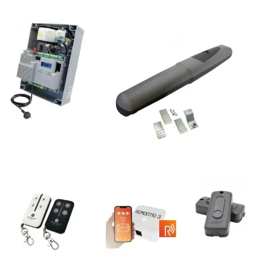 [AXO3-1S-ZLX24-P-R] Single Swing Gate Automation Remootio Kit Super Duty Linear Actuator with Limit Stops and Encoder Made in Italy