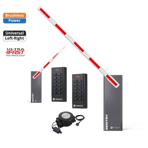 [SENTRY-SA-E-SE+SE] SENTRY BRUSHLESS Low Voltage Straight Arm Boom Barrier Gate Keypads