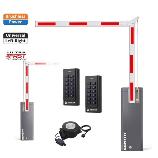 [SENTRY-A90-E-SE+SE] SENTRY BRUSHLESS Low Voltage Articulated 90 Boom Barrier Gate Keypads