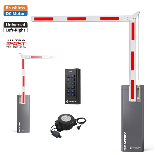 [SENTRY-A90-E-SE] SENTRY BRUSHLESS Low Voltage Articulated 90 Boom Barrier Gate Keypad Pin Code