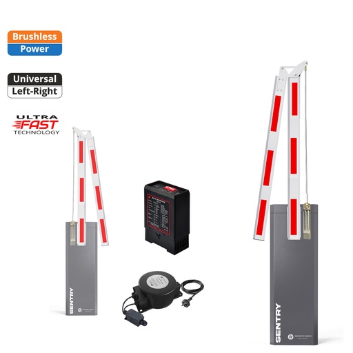 [SENTRY-A180-E-FE] SENTRY BRUSHLESS Low Voltage Articulated 180 Boom Barrier Gate loop detector