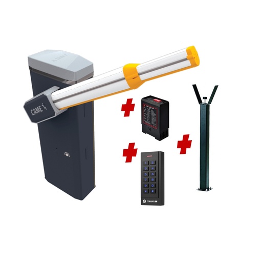 [CAME-GT8-SA-P-SE+FE] CAME Gard 8m Electric Automatic Boom Barrier Gate High Duty Cycle Suitable for Parking Depot Yards Caravan Park offices with Keypad Loop Detector
