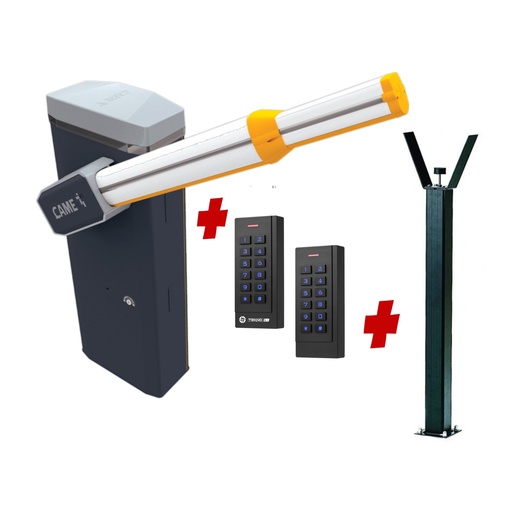 [CAME-GT8-SA-P-SE+SE] CAME Gard 8m Electric Automatic Boom Barrier Gate High Duty Cycle Suitable for Parking Depot Yards Caravan Park offices with TWO Keypads Entry Exit