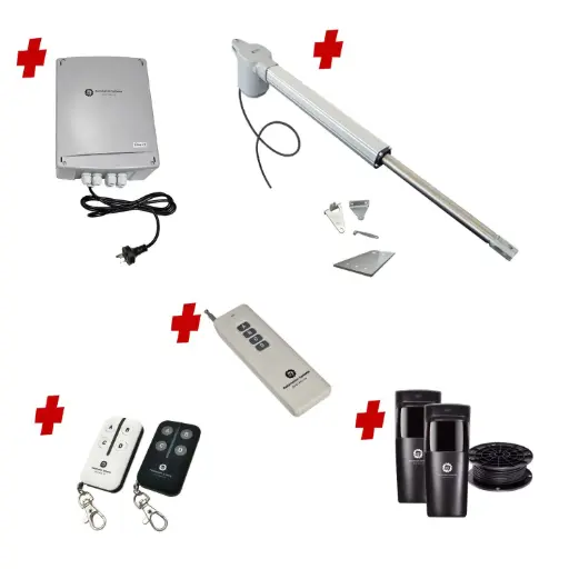 [V5-1S-P-FG1] Viper 5 Long Stroke ITALIAN Electric Farm Gate 24V Automatic Rural Swing Driveway Gate Opener 24 Volt Kit ROBUST Heavy Duty Design for Trade Installers