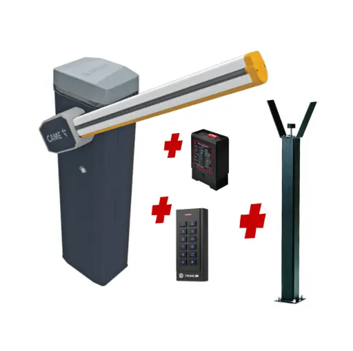[CAME-GT6-SA-P-SE+FE] CAME Gard 6m Electric Automatic Boom Barrier Gate High Duty Cycle Suitable for Parking Depot Yards Caravan Park offices with Keypad Loop Detector