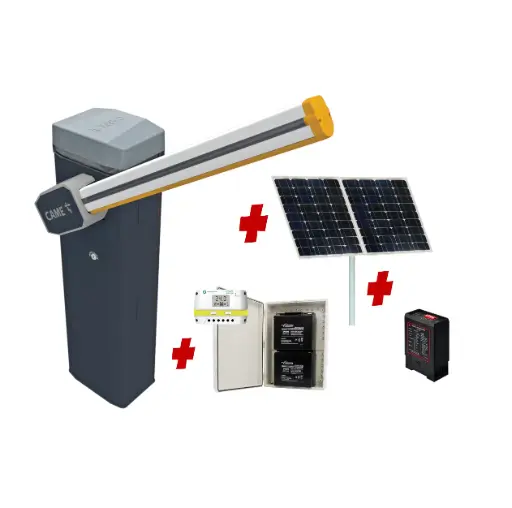 [CAME-GT4-SA-SOLAR-FE] CAME Gard 4m Solar    Low Voltage Automatic Boom Barrier Gate High Duty Cycle Suitable for Parking Depot Yards Caravan Park offices with Loop Detector