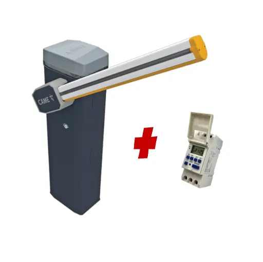 [CAME-GT4-SA-P-WT] CAME Gard 4m Electric Automatic Boom Barrier Gate High Duty Cycle Suitable for Parking Depot Yards Caravan Park offices with Scheduled Weekly Timer