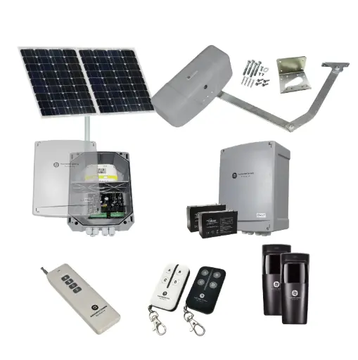 [RAPTOR-1S-SOLAR-FG1] RAPTOR Extra Heavy Duty ITALIAN Solar Powered Farm Gate Automatic Rural Swing Driveway Gate Opener 24 Volt Kit ROBUST Heavy Duty Design