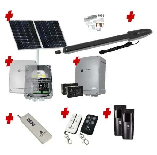 [ORION-LS-1S-SOLAR-FG1] Orion LS Solar Powered Farm Gate Automatic Rural Swing Driveway Gate Opener 24 Volt Kit ROBUST Heavy Duty Design for Trade Installers