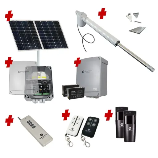 [V5-1S-SOLAR-FG1] Viper 5 Long Stroke ITALIAN Solar Powered Farm Gate Automatic Rural Swing Driveway Gate Opener 24 Volt Kit ROBUST Heavy Duty Design for Trade Installers