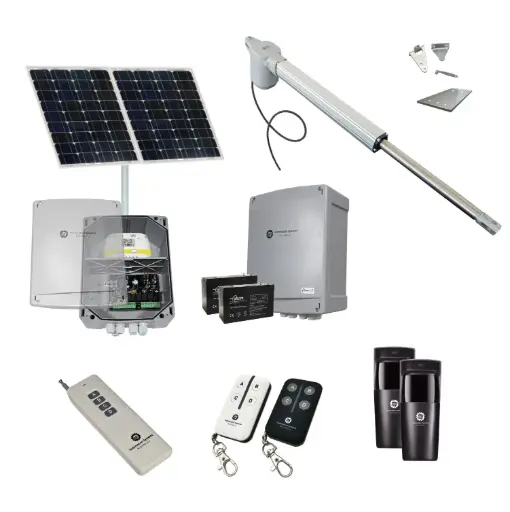 [V5-1S-SOLAR-FG1] Viper 5 Long Stroke ITALIAN Solar Powered Farm Gate Automatic Rural Swing Driveway Gate Opener 24 Volt Kit ROBUST Heavy Duty Design