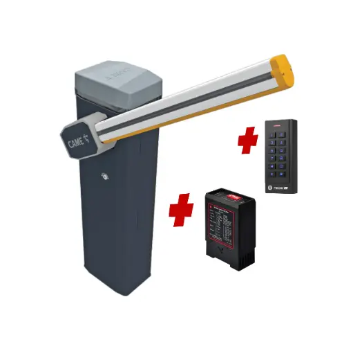 [CAME-GT4-SA-P-SE+FE] CAME Gard 4m Electric Automatic Boom Barrier Gate High Duty Cycle Suitable for Parking Depot Yards Caravan Park offices with Keypad Loop Detector