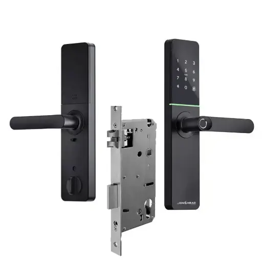 [LHL-P1-B-ENMORE] Enmore (Black) With Built In WiFi Digital Entrance Lock with Mobile APP (Bluetooth, Wi-Fi, Fingerprint, EM Card) IP55 Weather Resistance