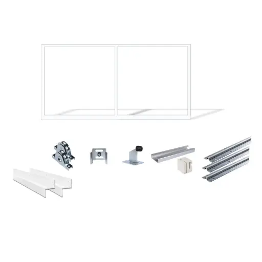 [FRAME18-4600WH-EXTCLAD x1+SLIDEHW] Up to 4200mm / 4.2m Opening (1800mm H) 4.6×1.8m Sliding Driveway Gate Package Cladding Gate Frame (External Cladding) (Pearl Gloss White Powder Coat)