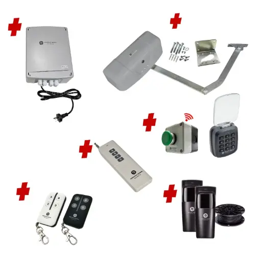 [RAPTOR-1S-P-FG2] RAPTOR Extra Heavy Duty ITALIAN Electric Farm Gate 24V Automatic Rural Swing Driveway Gate Opener 24 Volt Kit ROBUST Heavy Duty Design ENTRY KEYPAD and EXIT BUTTON KIT