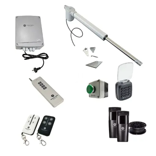 [V5-1S-P-FG2] Viper 5 Long Stroke ITALIAN Electric Farm Gate 24V Automatic Rural Swing Driveway Gate Opener 24 Volt Kit ROBUST Heavy Duty Design ENTRY KEYPAD and EXIT BUTTON KIT 