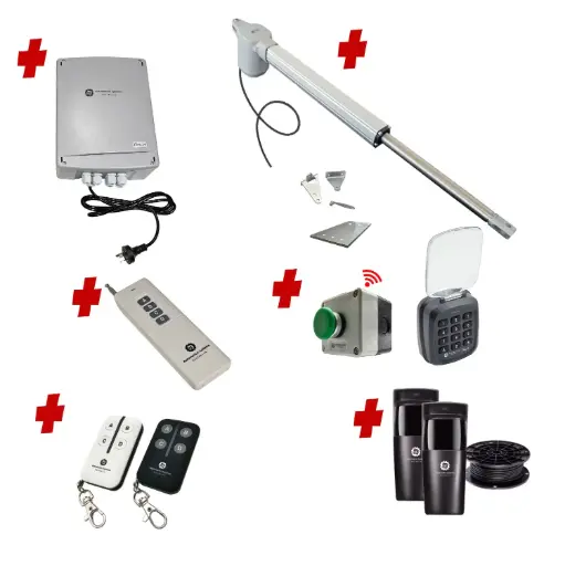 [V5-1S-P-FG2] Viper 5 Long Stroke ITALIAN Electric Farm Gate 24V Automatic Rural Swing Driveway Gate Opener 24 Volt Kit ROBUST Heavy Duty Design ENTRY KEYPAD and EXIT BUTTON KIT 