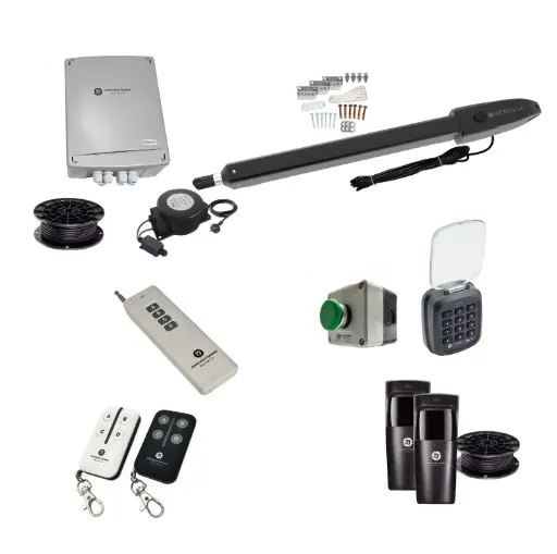 [ORION-LS-1S-E-FG2] Orion LS Automatic Farm Gate Opener Kit - Rural Single Swing Driveway Gate - 24V Electric, Linear Actuator, Long Stroke, with Long Range Remote, Entry Keypad + Exit Button