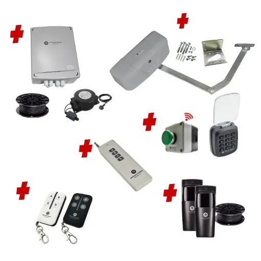 [RAPTOR-1S-E-FG2] RAPTOR Extra Heavy Duty ITALIAN Electric Farm Gate 24V Automatic Rural Swing Driveway Gate Opener Low Voltage Kit ROBUST Heavy Duty Design ENTRY KEYPAD and EXIT BUTTON KIT