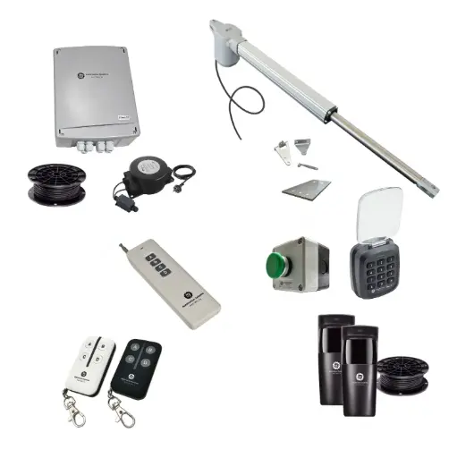 [V5-1S-E-FG2] Viper 5 Long Stroke ITALIAN Electric Farm Gate 24V Automatic Rural Swing Driveway Gate Opener Low Voltage Kit ROBUST Heavy Duty Design ENTRY KEYPAD and EXIT BUTTON KIT 