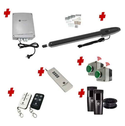 [ORION-LS-1S-P-FG3] Orion LS Electric Farm Gate 24V Automatic Rural Swing Driveway Gate Opener 24 Volt Kit ROBUST Heavy Duty Design ENTRY and EXIT BUTTON KIT 