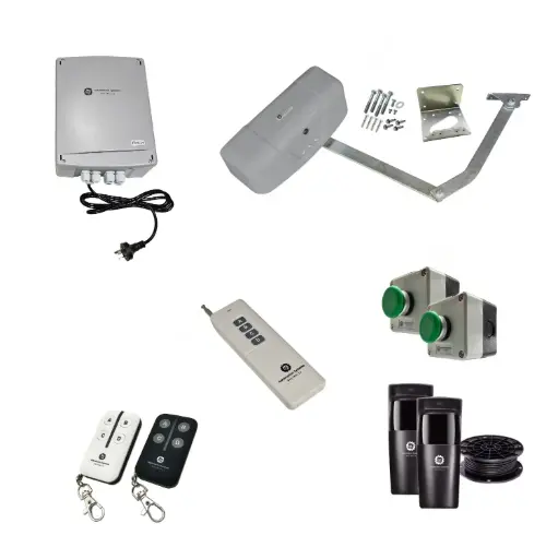 [RAPTOR-1S-P-FG3] RAPTOR Extra Heavy Duty ITALIAN Electric Farm Gate 24V Automatic Rural Swing Driveway Gate Opener 24 Volt Kit ROBUST Heavy Duty Design ENTRY and EXIT BUTTON KIT