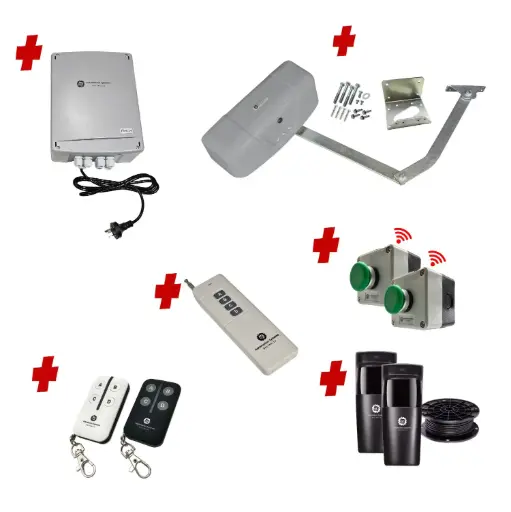 [RAPTOR-1S-P-FG3] RAPTOR Extra Heavy Duty ITALIAN Electric Farm Gate 24V Automatic Rural Swing Driveway Gate Opener 24 Volt Kit ROBUST Heavy Duty Design ENTRY and EXIT BUTTON KIT