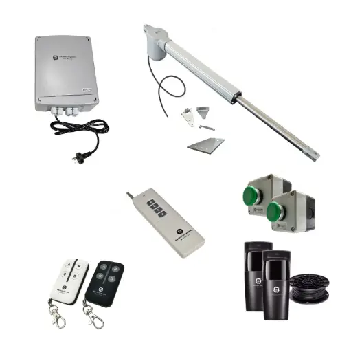 [V5-1S-P-FG3] Viper 5 Long Stroke ITALIAN Electric Farm Gate 24V Automatic Rural Swing Driveway Gate Opener 24 Volt Kit ROBUST Heavy Duty Design ENTRY and EXIT BUTTON KIT 