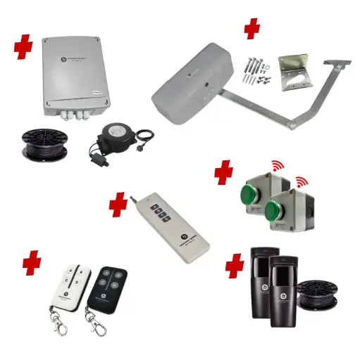 [RAPTOR-1S-E-FG3] RAPTOR Extra Heavy Duty ITALIAN Electric Farm Gate 24V Automatic Rural Swing Driveway Gate Opener Low Voltage Kit ROBUST Heavy Duty Design ENTRY and EXIT BUTTON KIT