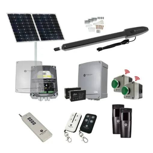 [ORION-LS-1S-SOLAR-FG3] Orion LS Solar Powered Farm Gate 24V Automatic Rural Swing Driveway Gate Opener Solar Powered Kit ROBUST Heavy Duty Design ENTRY and EXIT BUTTON KIT 