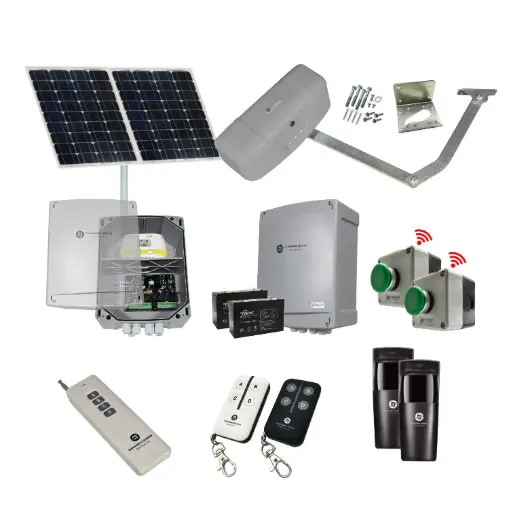 [RAPTOR-1S-SOLAR-FG3] RAPTOR Extra Heavy Duty ITALIAN Electric Farm Gate 24V Automatic Rural Swing Driveway Gate Opener Solar Powered ROBUST Heavy Duty Design ENTRY and EXIT BUTTON KIT